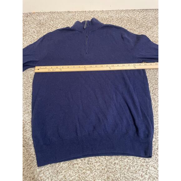 Vineyard Vines Shep & Ian Men's Medium Cashmere Blue 1/4 Zip Sweater Long Sleeve - Picture 5 of 8